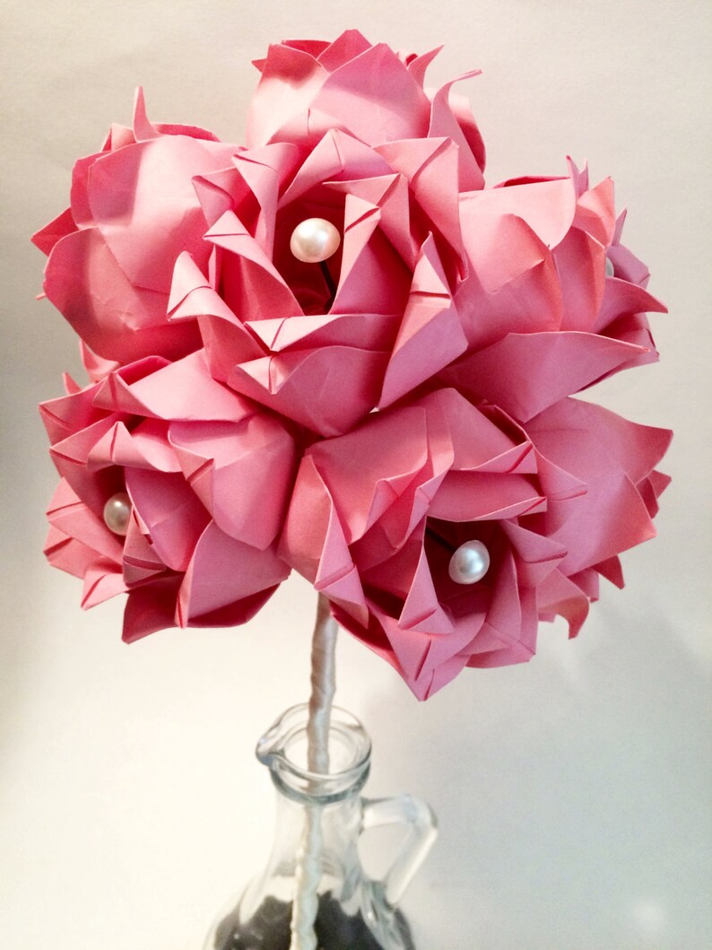 Dozen Paper Roses Wedding Bouquet First Anniversary Gift - Etsy