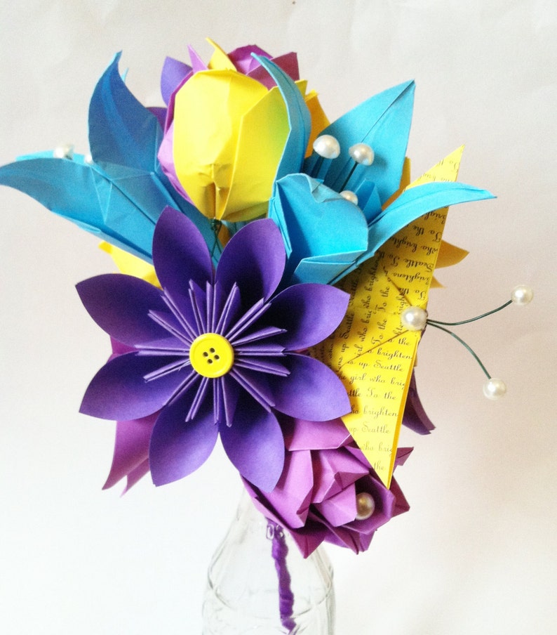 Paper Flower Spring Dozen 1st Anniversary Gift Paper Rose Etsy