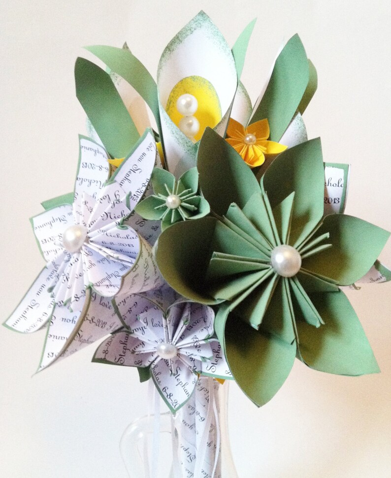 Calla Lily Bridal Bouquet paper flowers origami destination  Etsy