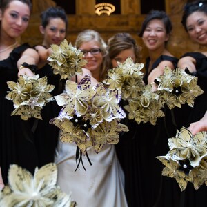 Sheet Music Wedding Bouquet: 10 paper flowers, 7 inch, made to order for bride or bridesmaid, 1st anniversary gift. origami image 4