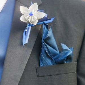 Handmade Single Flower Boutonniere prom, groom, groomsman, best man, paper flower, pin, wedding accessory image 6