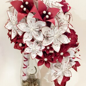 Cascading Paper Flower Bouquet- Custom Bridal Bouquet, Your Choice of ...