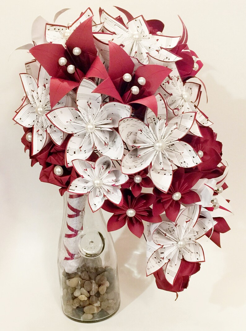 Cascading Paper Flower Bouquet Custom Bridal Bouquet Your - Etsy