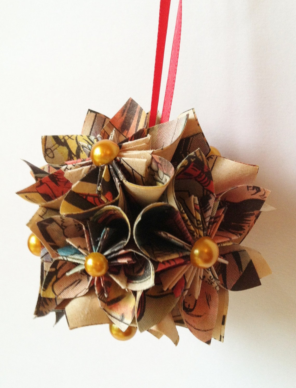 Comic Christmas Ornament Iron Man 3 inch origami flower | Etsy