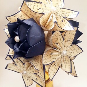 Paper Flowers & Roses Love Dozen First Anniversary gift, wedding bouquet,made to order,one of a kind origami, perfect for her, bouquet,love image 4