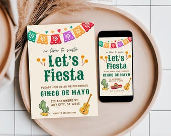 Cinco De Mayo bewerkbare video afdrukbare uitnodiging | Feest op 5 mei | Cinco de Mayo-feestje | Bewerkbaar canvas | Dineruitnodigingsfeestje| Fiesta-uitnodiging