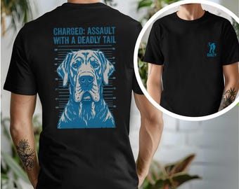 Camiseta de gran danés con la policía, camiseta unisex de manga corta, regalo para dueños de perros, camiseta divertida con la policía, regalo para amantes de los perros.