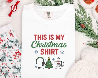 Camiseta navideña con gráficos, regalo navideño, divertida camiseta navideña, camiseta unisex, camiseta navideña de despachador