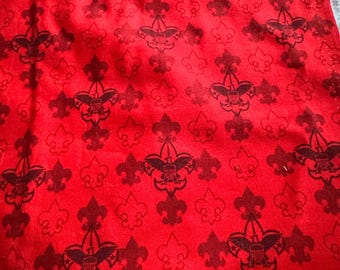 Vintage Boy Scout Robert Kaufman boy Scout Crest Insignia Eagle Red OOP HTF Quilting Cotton RARE Woven Fat Quarter