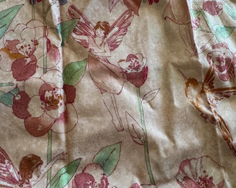 Alexander Henry 2003 Pixie Fairy Sparkle Flower Fabric OOP HTF Quilting Cotton 13”x44” RARE