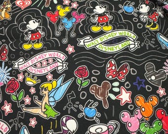 Mouse Sketchy Dooney Wdw Balloon Fabric OOP HTF W Resistant Canvas RARE woven 1 yard