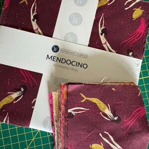 Heather Ross Original Mendocino Mermaid Complete Collection charm pack 21 prints 42pc OOP HTF Quilting Cotton RARE Woven