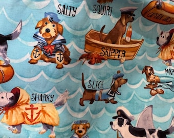 Salty Dogs Geoff Allen StudioE Ocean Sea Dogs Puppy RARE  OOP HTF Quilting Cotton Woven Fat Quarter