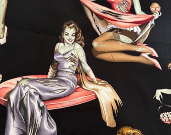 ÚLTIMA Tela Alexander Henry Beauties and Brains Zombie, tela vintage rara de 2015, descatalogada, difícil de encontrar, algodón para acolchado, 33”x44”