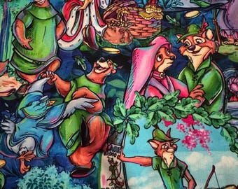 Personaje de Robin Hood, Pequeño Juan, Príncipe Marian, Tela OOP HTF, Lona de algodón, Tejido raro, Cuarto gordo