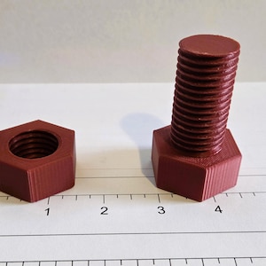 1 Inch Diameter Bolt and Nut Set Fidget Toy