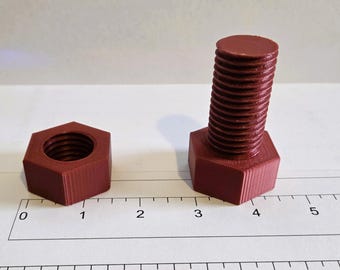 1 Inch Diameter Bolt and Nut Set Fidget Toy