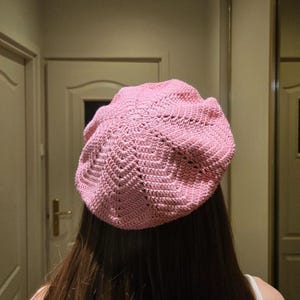 Handmade Crochet Beret Cotton Eco Friendly Hat Slow Fashion Soft Girl Hat Coquette Made to Order