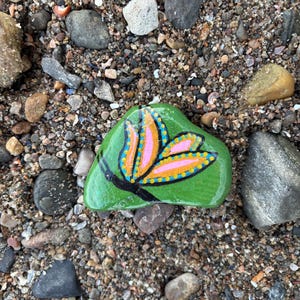 Hand Painted Butterfly Rock, Nature Art, Gift, Home or Garden Decor, Keepsake, Unique, Birthday Gift