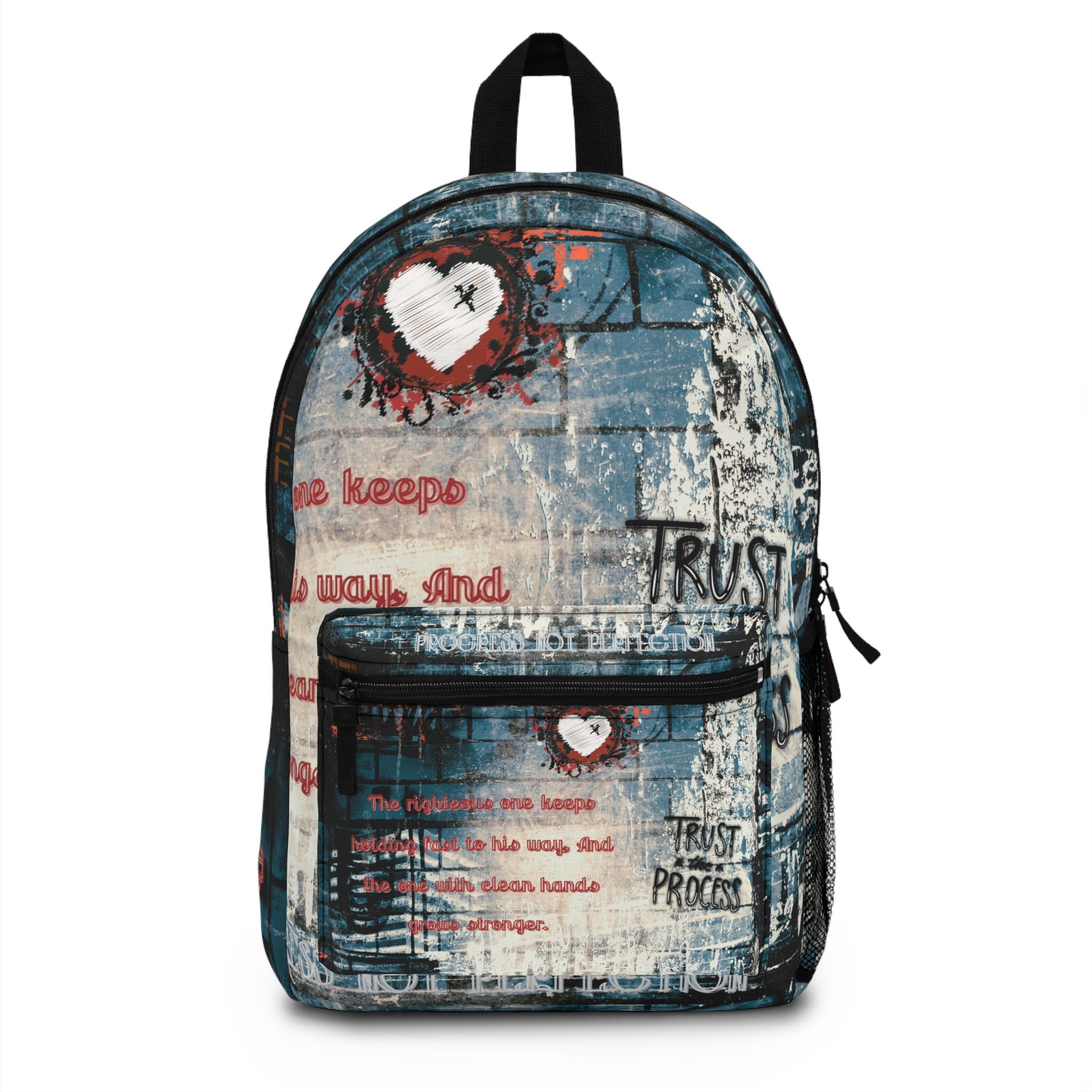 Discover Lightweight Polyester Backpack with Graffiti Art Design