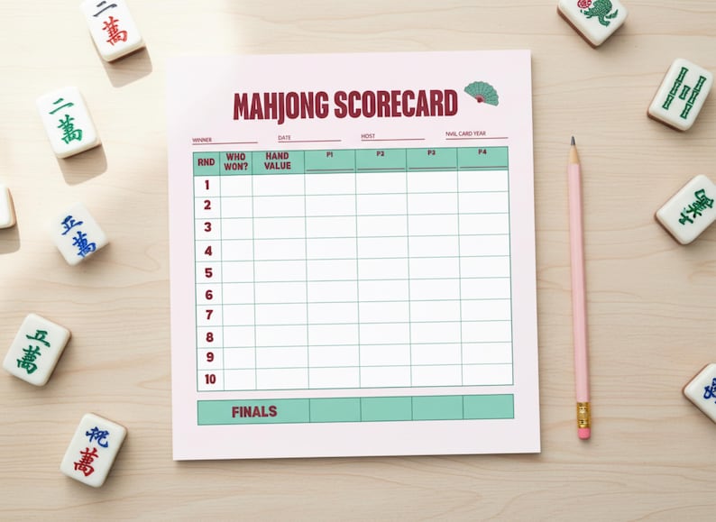 Mahjong Score Card.pdf NMJL Mahjong Scorecard, Large Print, Easy Read, Hand Value Tracker ...