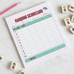 American Mahjong Score Sheet Notepad, Large Print Mahjong Scorecard Pad, NMJL Score Book, Mahjong Club Score Keeper Gift