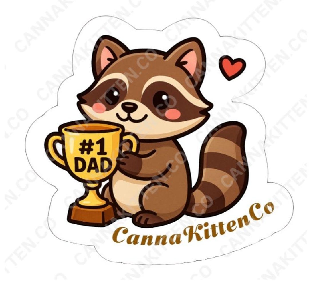 Dad Raccoon Sticker - Adorable Father’s Day Gift - Etsy