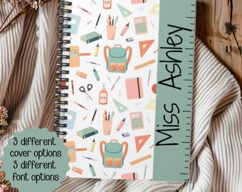 Personalized Teacher Notebook Lined Paper Journal Back To School Custom Gift For Educator Blank Notebook Preschool Teacher Gift