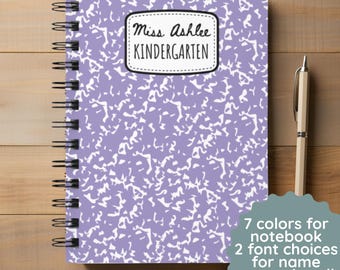 Personalized Teacher Notebook, Lined Paper Journal, Back To School Custom Gift For Educator, Blank Notebook, Composition Notebook