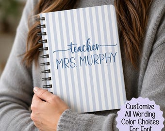 Personalized Teacher Notebook Lined Paper Journal Back To School Custom Gift For Educator Blank Notebook