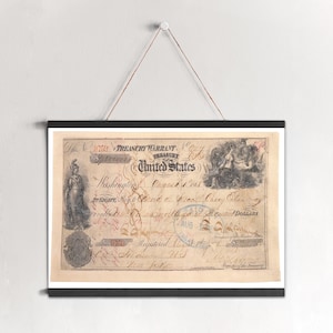 Alaska Purchase Check Print 1868: Vintage US History Poster