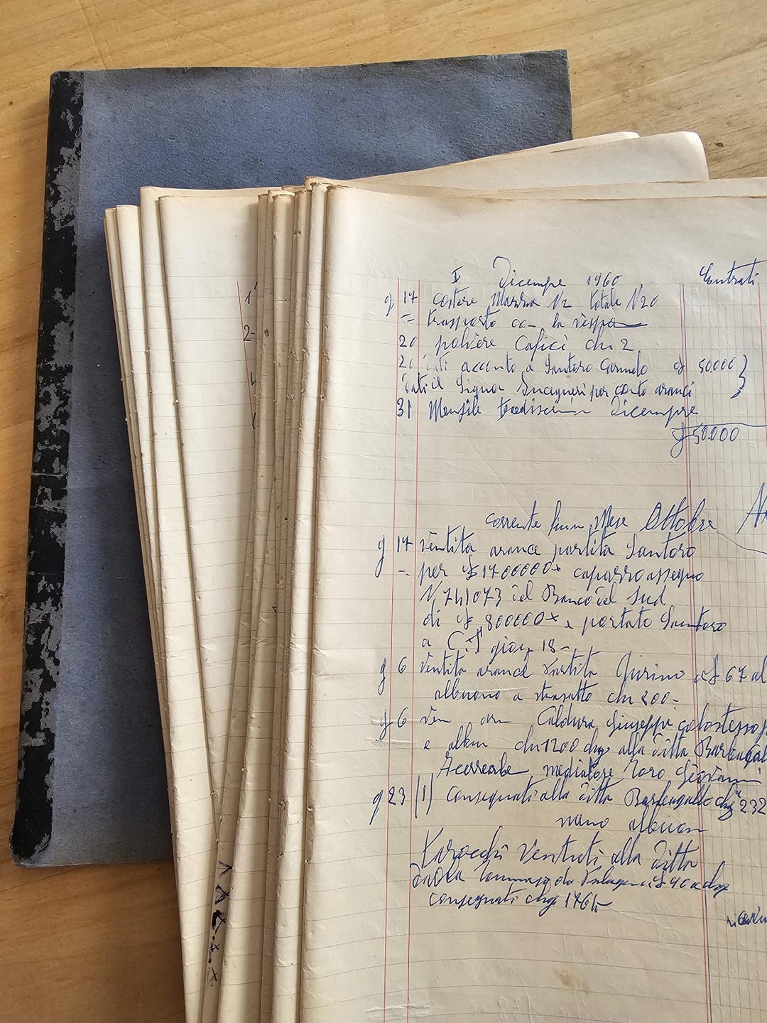 1960s Italian Handwritten Ledger Folios - Etsy