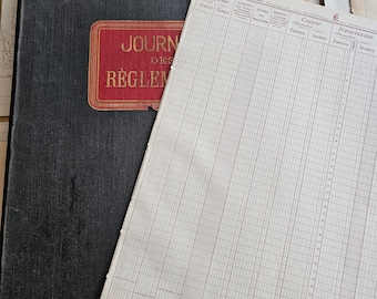 Large Vintage French ledger folios