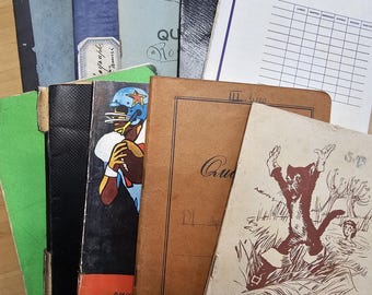 Vintage French/Italian school books pages