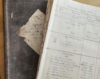 1800s French handwritten ledger folios #2