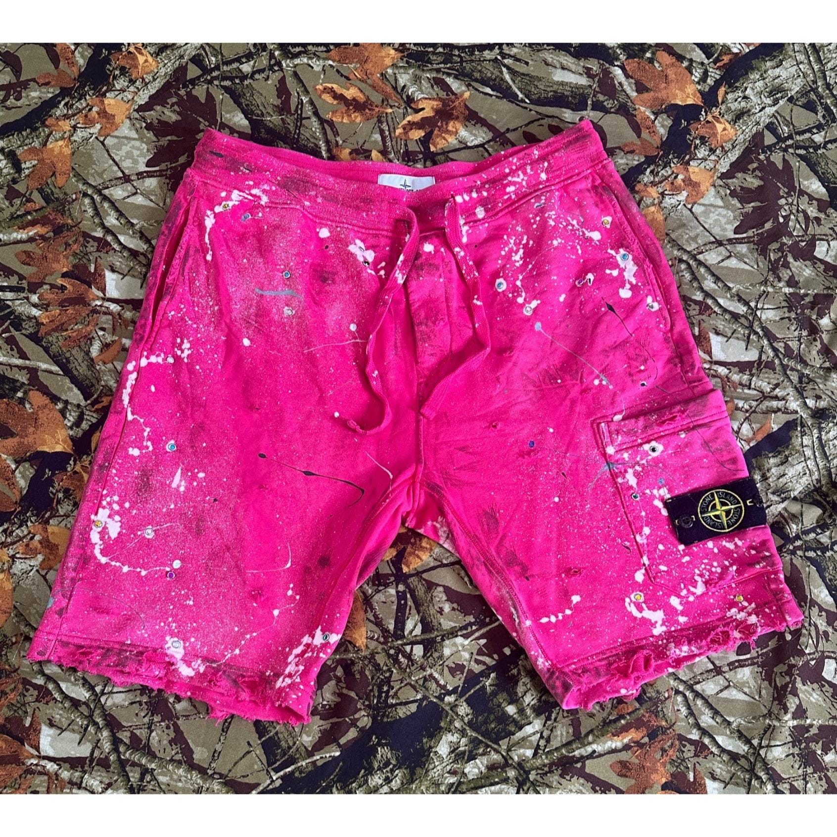 DRO Lab Custom 1/1 ART X Stone Island Sweat Distressed Streetwear 