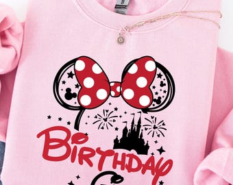 Disney Minnie Birthday Girl Sweatshirt,Birthday Party Hoodie, Disneyland Birthday Sweater, Disney Birthday Family Vacation Sweat