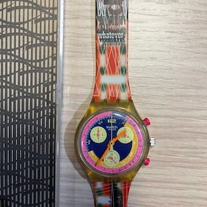 Swatch スウォッチ SCJ101 クロノグラフ 腕時計 箱付 稼動品 1992、Swatchクロノグラフ腕時計「Grand Prix SCJ101 - メルカリ