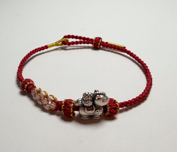 Bracelet Rouge Porte-Bonheur 2026 – Cheval Chinois En Or, Tissé Main, Réglable