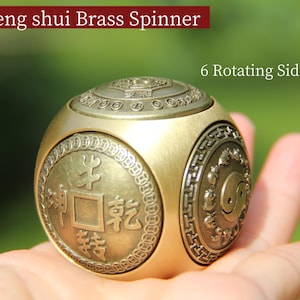 Fidget Spinner de latón taoísta: Yin Yang, I-Ching, Zodíaco - Decoración de escritorio de meditación