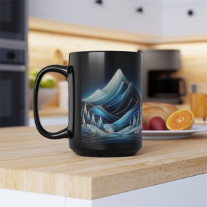 Mountain Landscape Mug, Nature Lover Coffee Cup, Scenic View Tea Mug, Outdoor Adventure Gift, Camping Drinkware, Ceramic Mug with Mountains