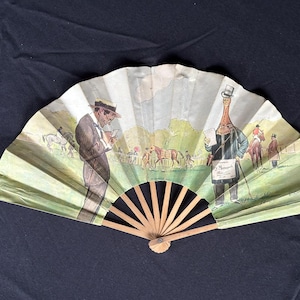 Antique French Paper Hand Fan