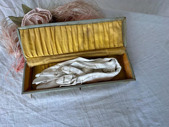 Antique Box With Gloves - image 1