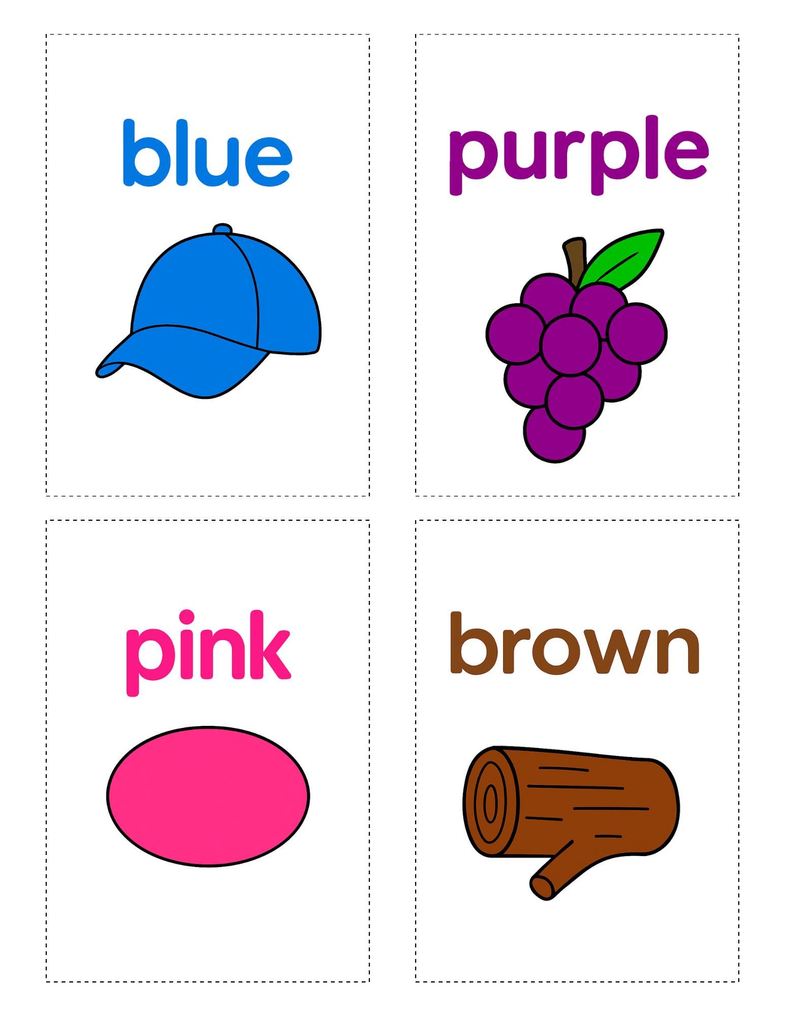 Color Flashcards for Toddlers: Printable Learning Cards (PDF Download 3 ...