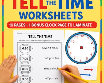 Telling Time 1st Grade Worksheets | Analog & Digital Clocks (PDF)