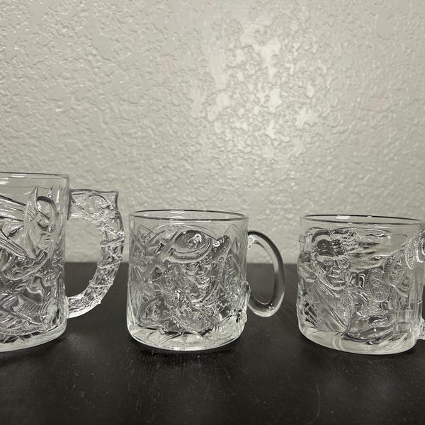 Vintage 90’s McDonald’s Batman Forever Glass Mugs