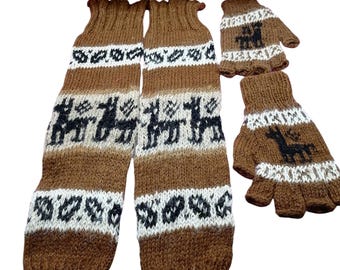 Andin-Handarbeitsset: Beinstulpen, lange Stiefeletten, Alpaka-Handschuhe