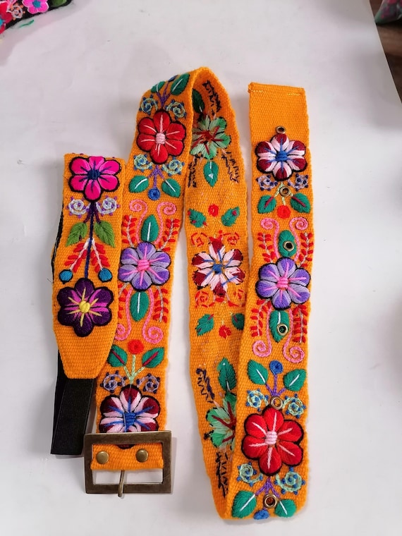 Belt set with flower embroidered headband. multicolored s-l400.jpg main image 3