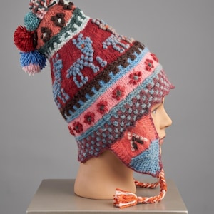 Handmade Peruvian Chullo Hat Sheep Wool Andean Earflaps