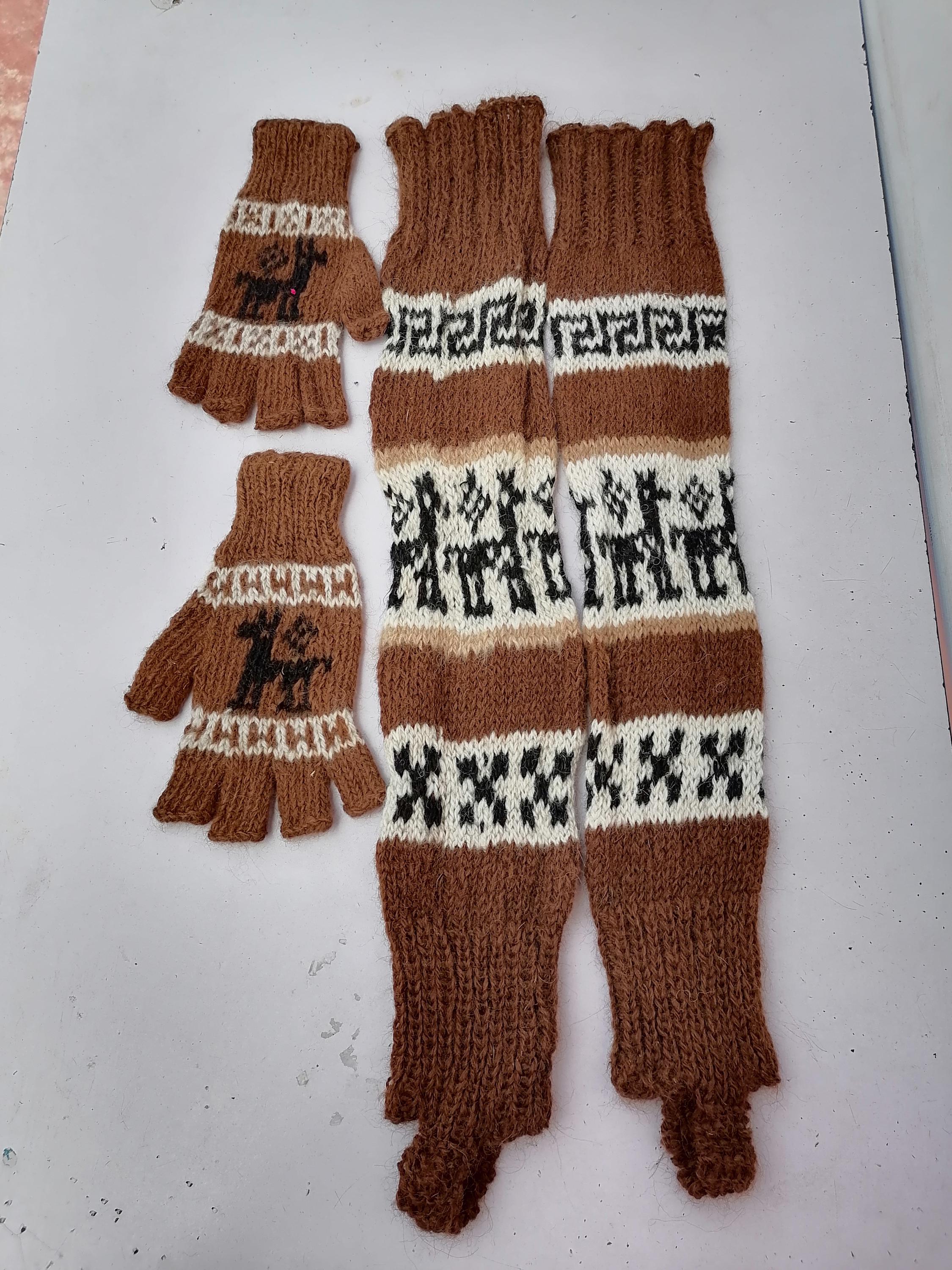 Set of Leg Warmers Soft Warm Alpaca Wool Knitted Gloves 100 Pairs Wholesale Lot Of Handwoven Unisex Alpaca Wool  main image 4